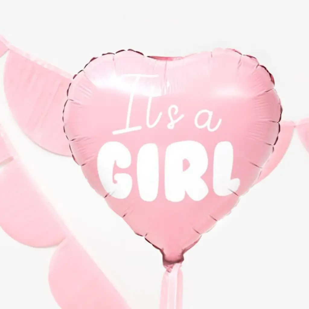 Ballon mit rosa Herz "It's a Girl" 45cm