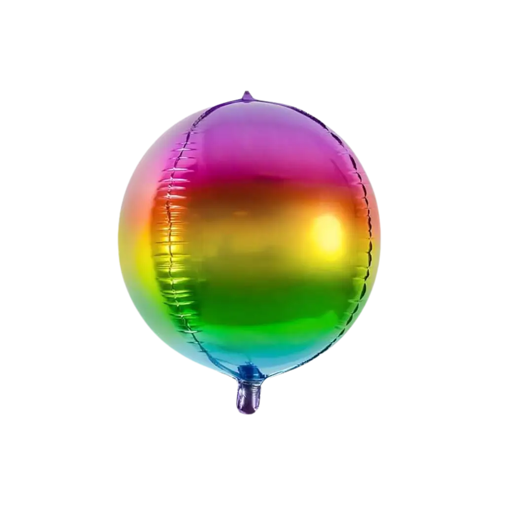 Metall-Rundballon Regenbogen 40cm