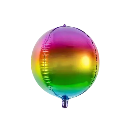 Metall-Rundballon Regenbogen 40cm