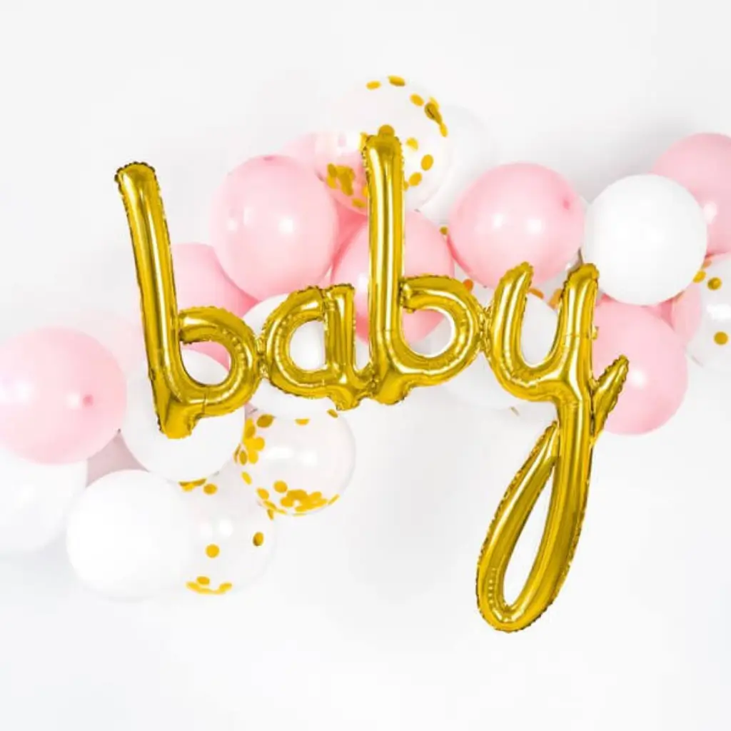 Metallballon Baby Gold 73x75cm