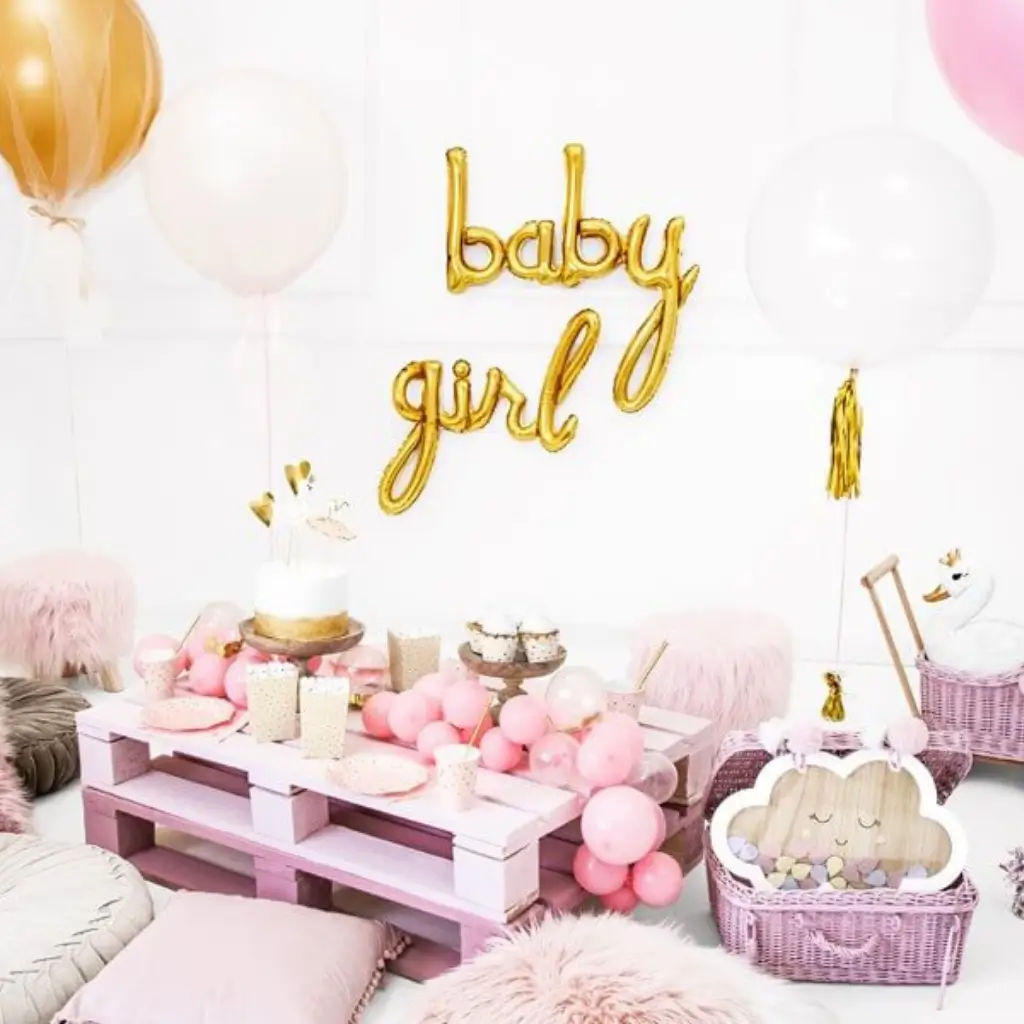 Metallballon Baby Gold 73x75cm