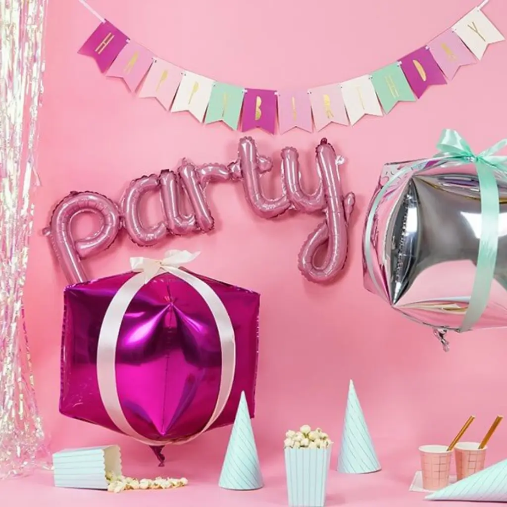 Party Rosa Metallic-Ballon 80x40cm