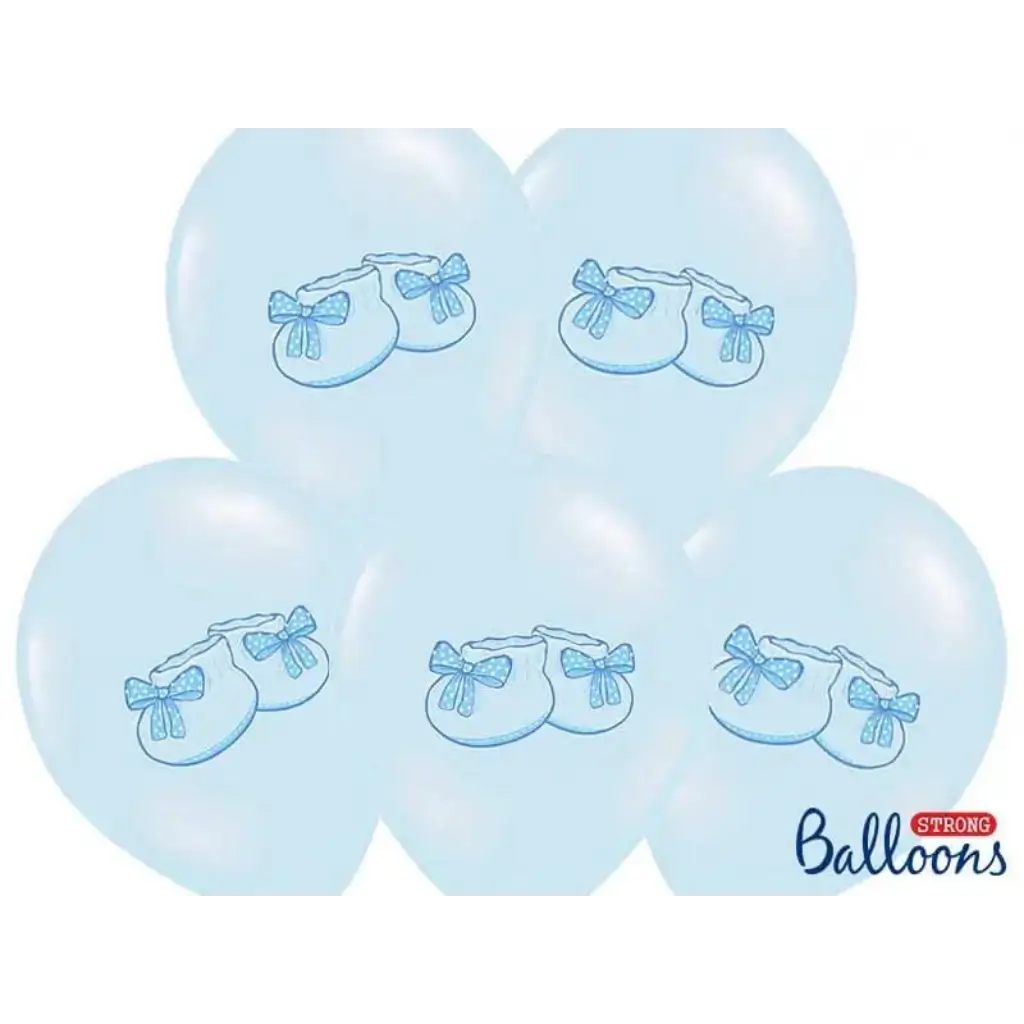 Packung mit 6 blauen Baby-Sneaker-Ballons