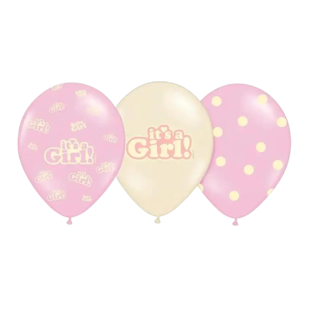 6er-Pack "It's a Girl"-Ballons zum Mischen