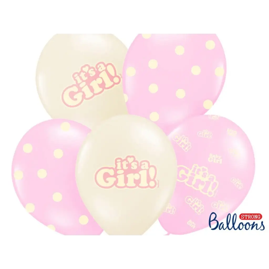 6er-Pack "It's a Girl"-Ballons zum Mischen