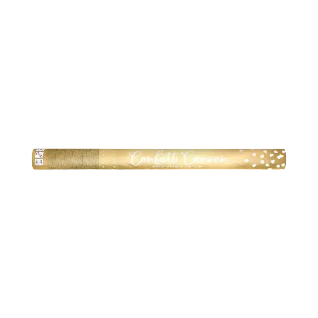 Kanon confettis 60cm goldenes Herz aus Metall