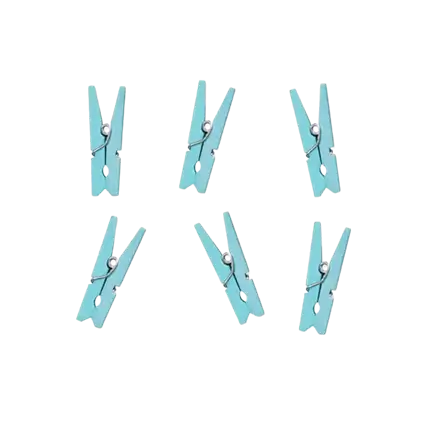 Packung mit 20 himmelblauen Holzstiften