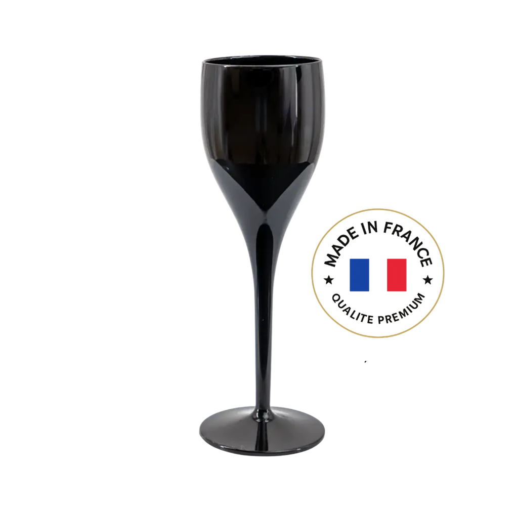 Schwarze Champagner-Flöte 12cl