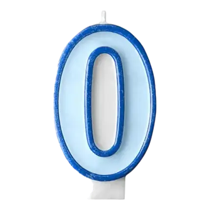 Kerze Nummer 0 blau