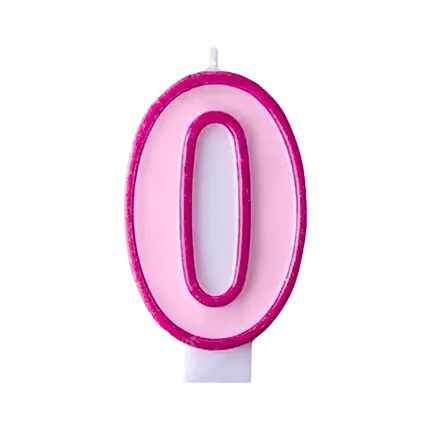 Jubiläumskerze Nummer 0 rosa