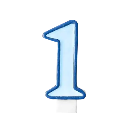 Jubiläumskerze Nummer 1 blau