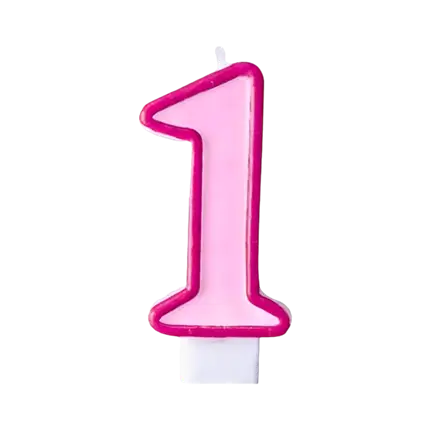 Geburtstagskerze Nummer 1 rosa