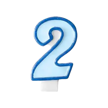 Jubiläumskerze Nummer 2 blau