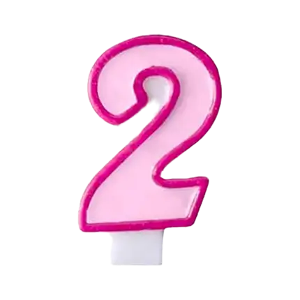 Geburtstagskerze Nummer 2 rosa