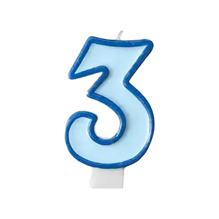 Jubiläumskerze Nummer 3 blau
