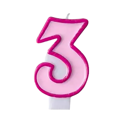 Geburtstagskerze Nummer 3 rosa