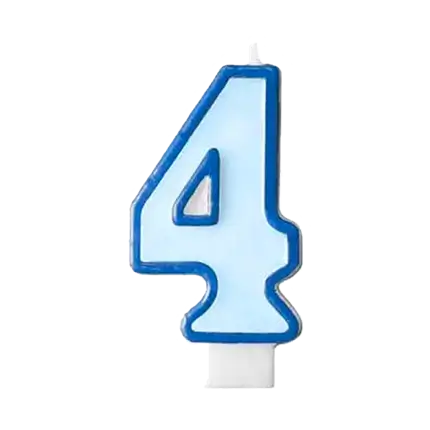 Jubiläumskerze Nummer 4 blau
