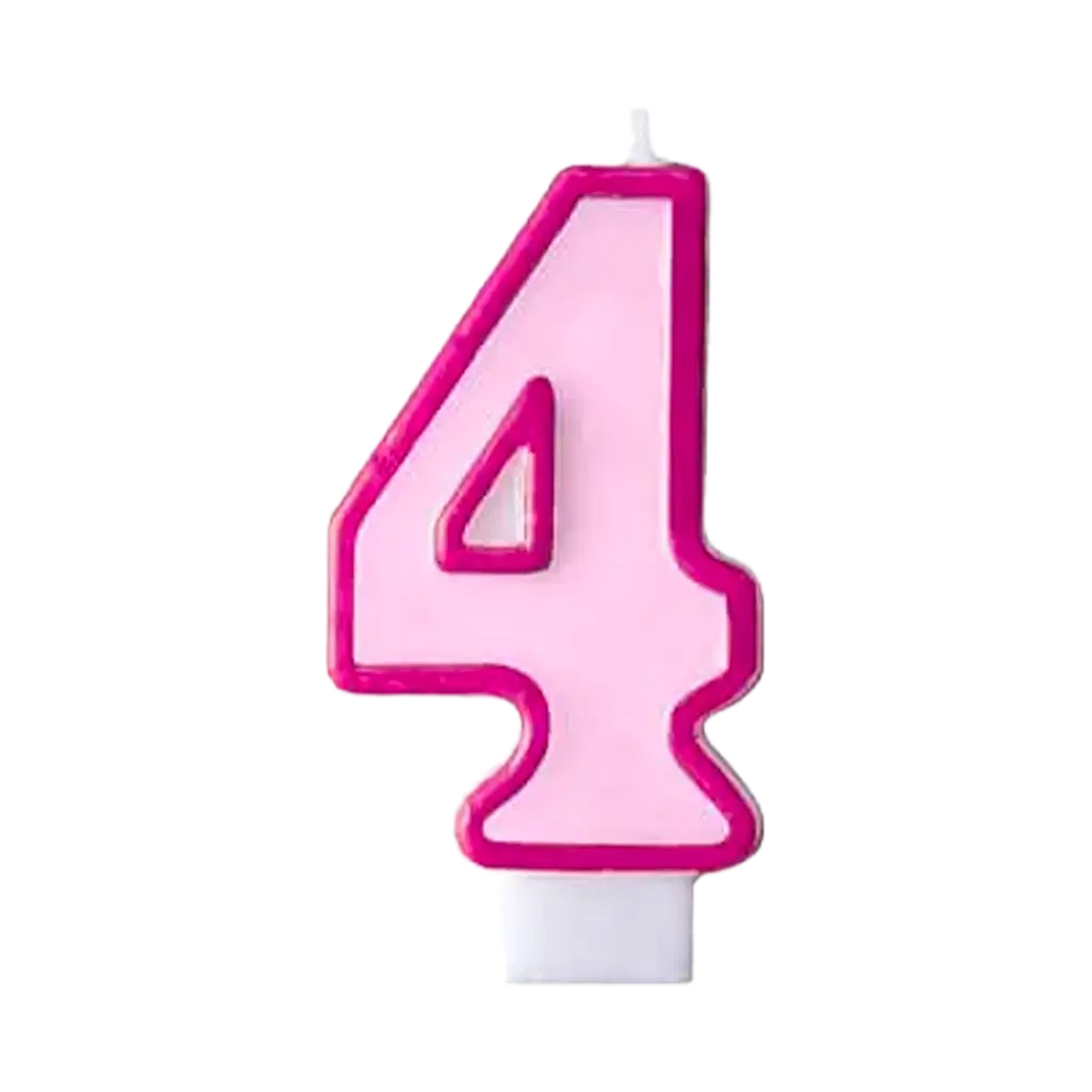 Geburtstagskerze Nummer 4 rosa