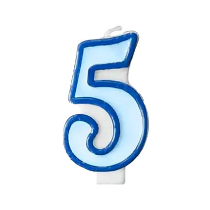 Jubiläumskerze Nummer 5 blau