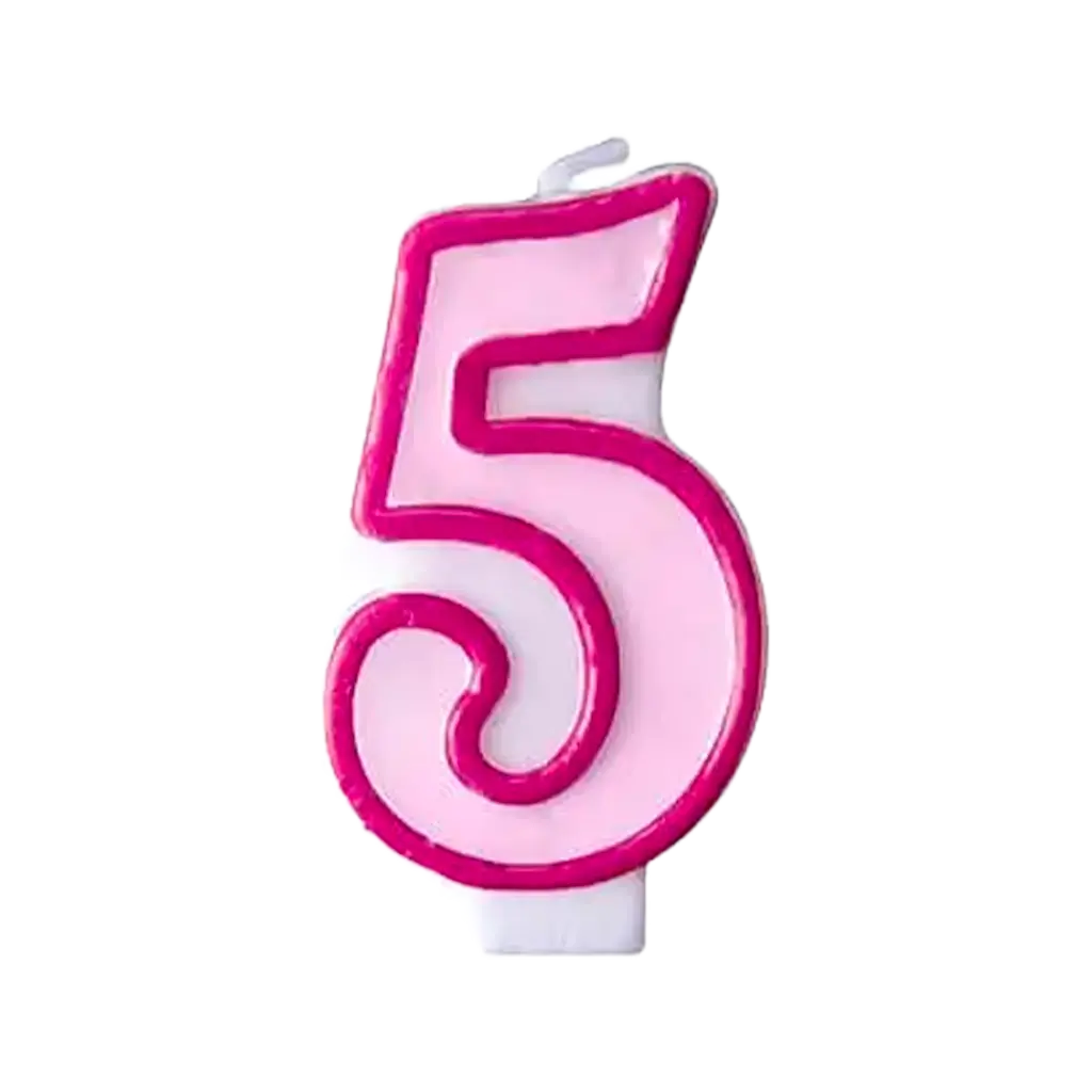 Geburtstagskerze Nummer 5 rosa