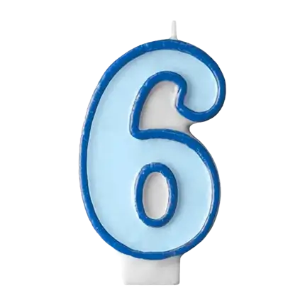 Jubiläumskerze Nummer 6 blau