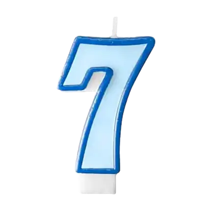 Jubiläumskerze Nummer 7 blau