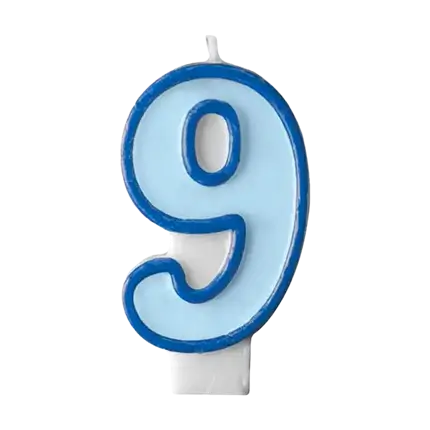 Jubiläumskerze Nummer 9 blau