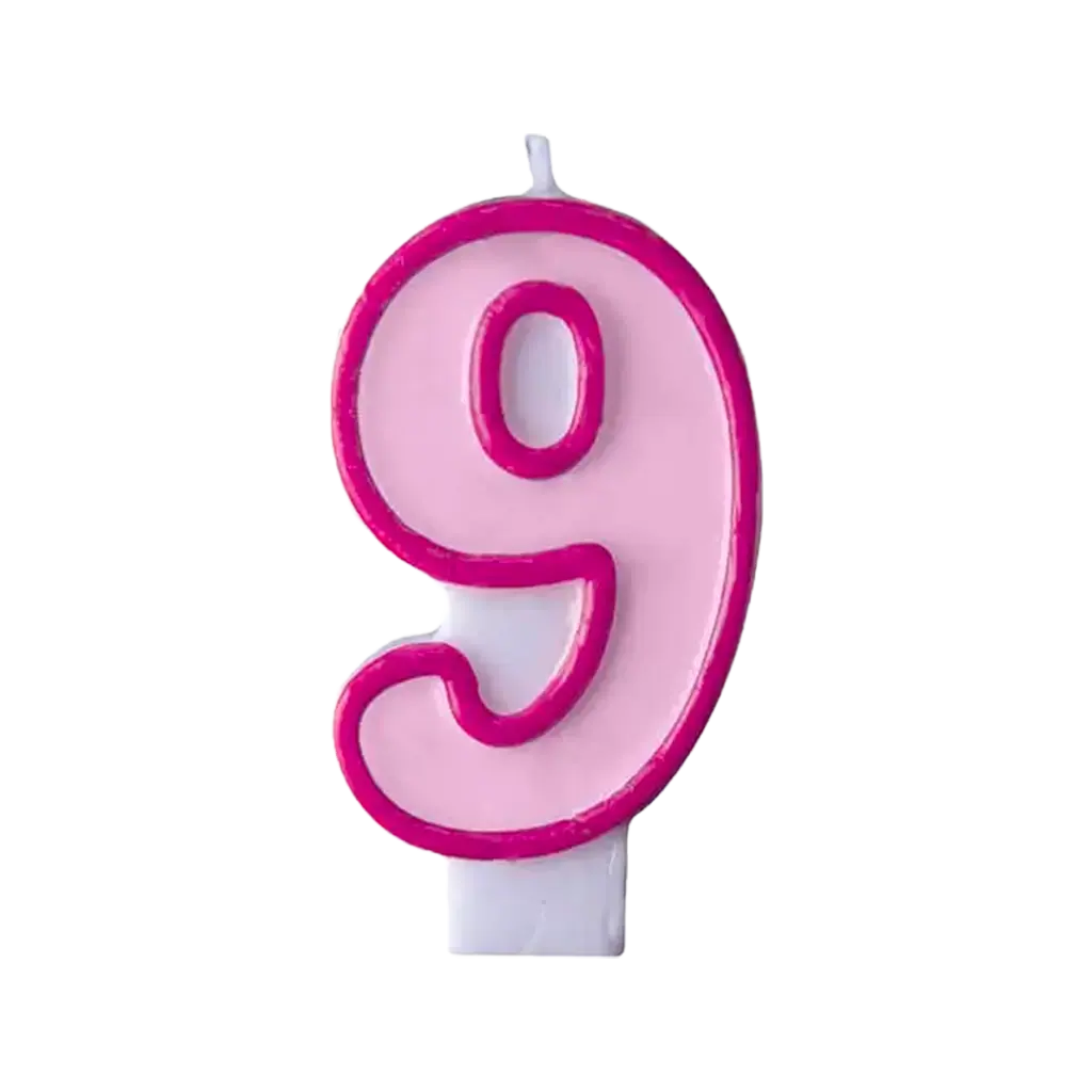 Geburtstagskerze Nummer 9 rosa