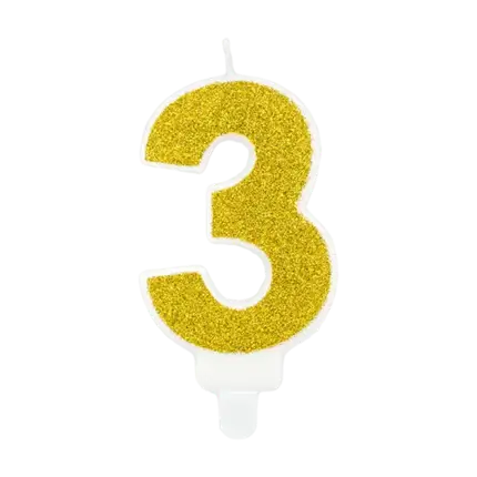Jubiläumskerze Nummer 3 gold