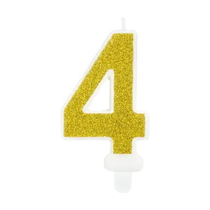 Jubiläumskerze Nummer 4 gold