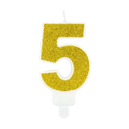 Jubiläumskerze Nummer 5 gold