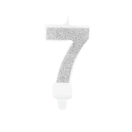 Geburtstagskerze Nummer 7 silber