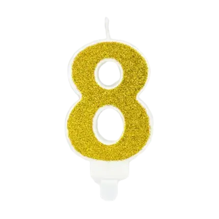 Jubiläumskerze Nummer 8 gold