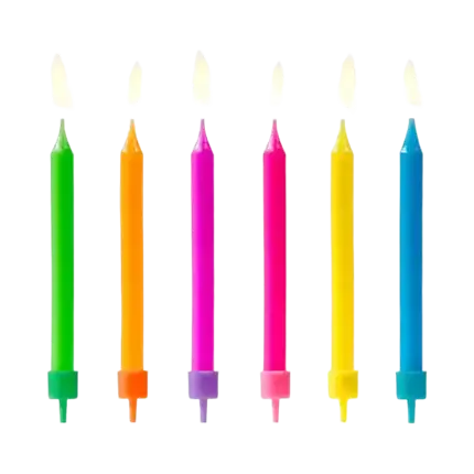 6 gemischte Geburtstagskerzen (6cm)