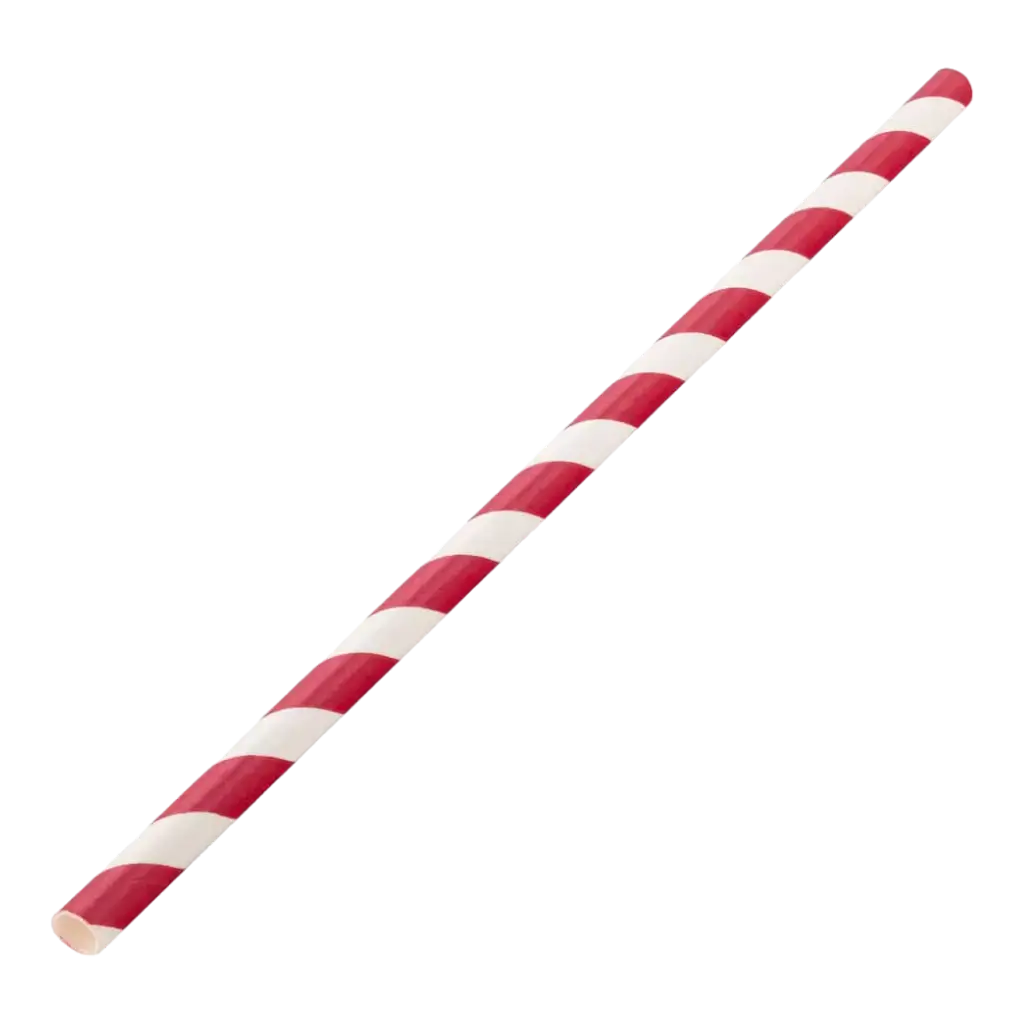 Strohpapier gestreift rot 20cm /ø6mm (250 Stk.)