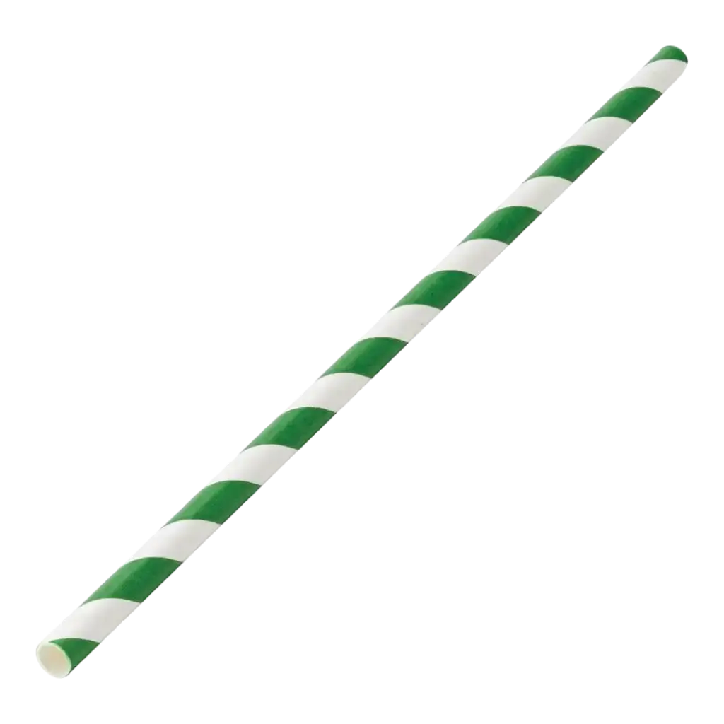 Strohpapier gestreift grün 20cm / ø6mm (250 Stk.)