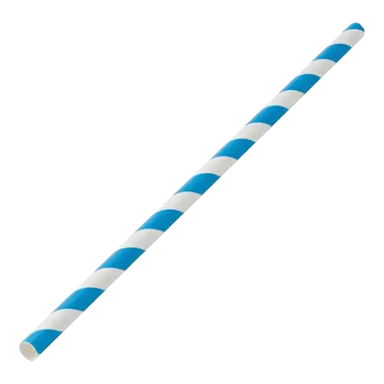 Strohpapier blau gestreift 20cm /ø6mm (250 Stk.)