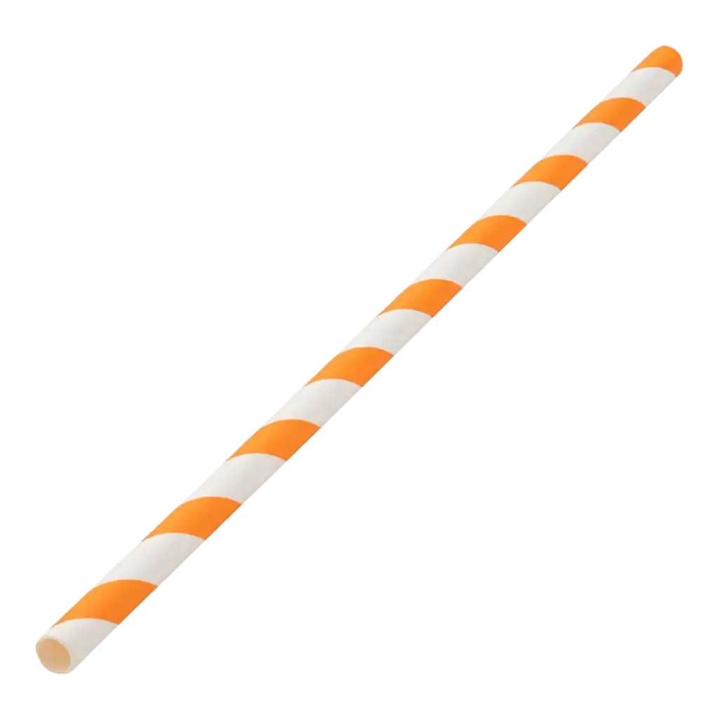 Strohpapier gestreift orange 20cm /ø6mm (250 Stk.)