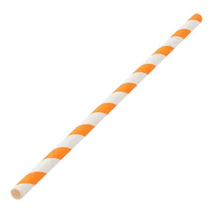 Strohpapier gestreift orange 20cm /ø6mm (250 Stk.)