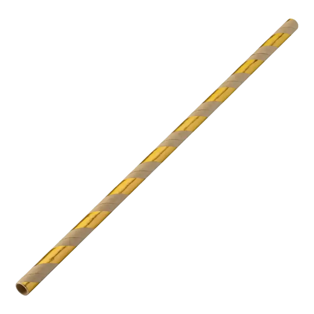 Strohpapier gestreift Gold/Kraft 20cm /ø6mm (250 Stk.)