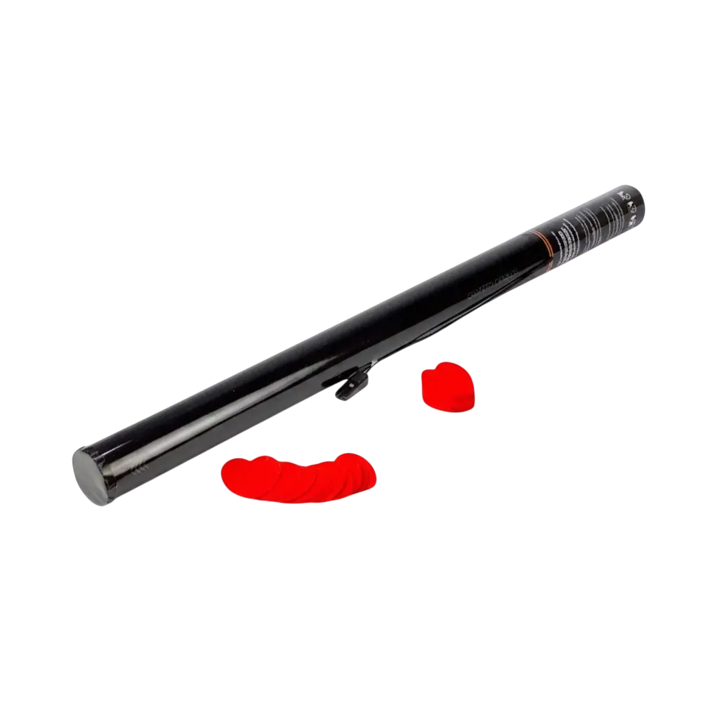 Elektrische Konfetti-Pistole Rotes Herz 80 cm