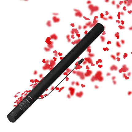 Elektrische Konfetti-Pistole Rotes Herz 80 cm