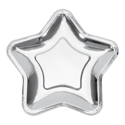 Silver Star Papierteller (6er-Satz)