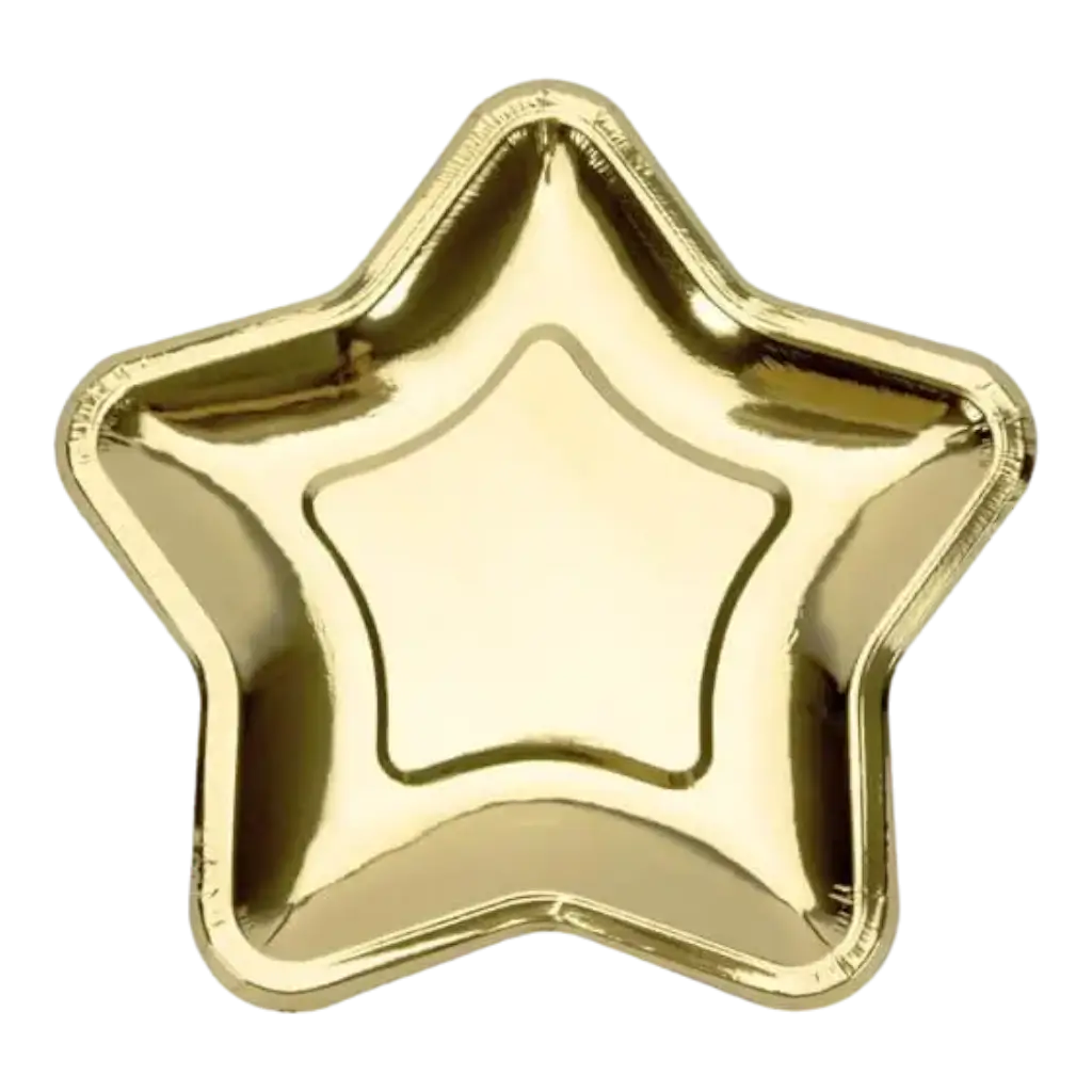 Gold Star Papierteller (6er-Satz)