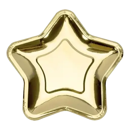 Gold Star Papierteller (6er-Satz)