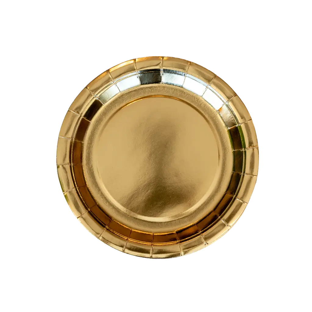 Goldener runder Pappteller ø18cm (6er-Satz)