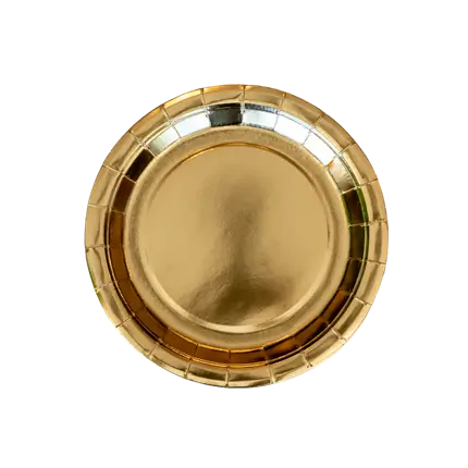 Goldener runder Pappteller ø18cm (6er-Satz)