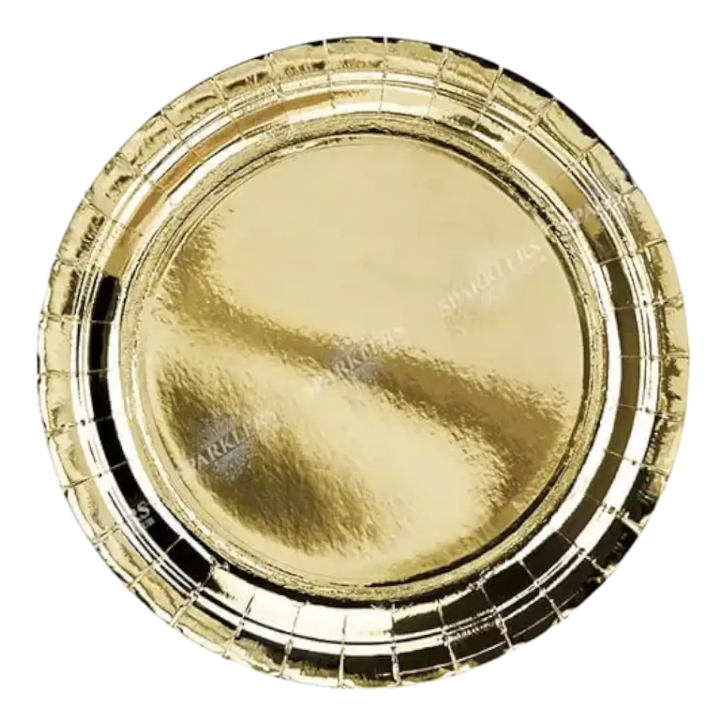 Goldener runder Pappteller ø23cm (6er-Satz)