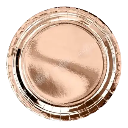 Roségoldener runder Pappteller ø23cm (6er-Satz)