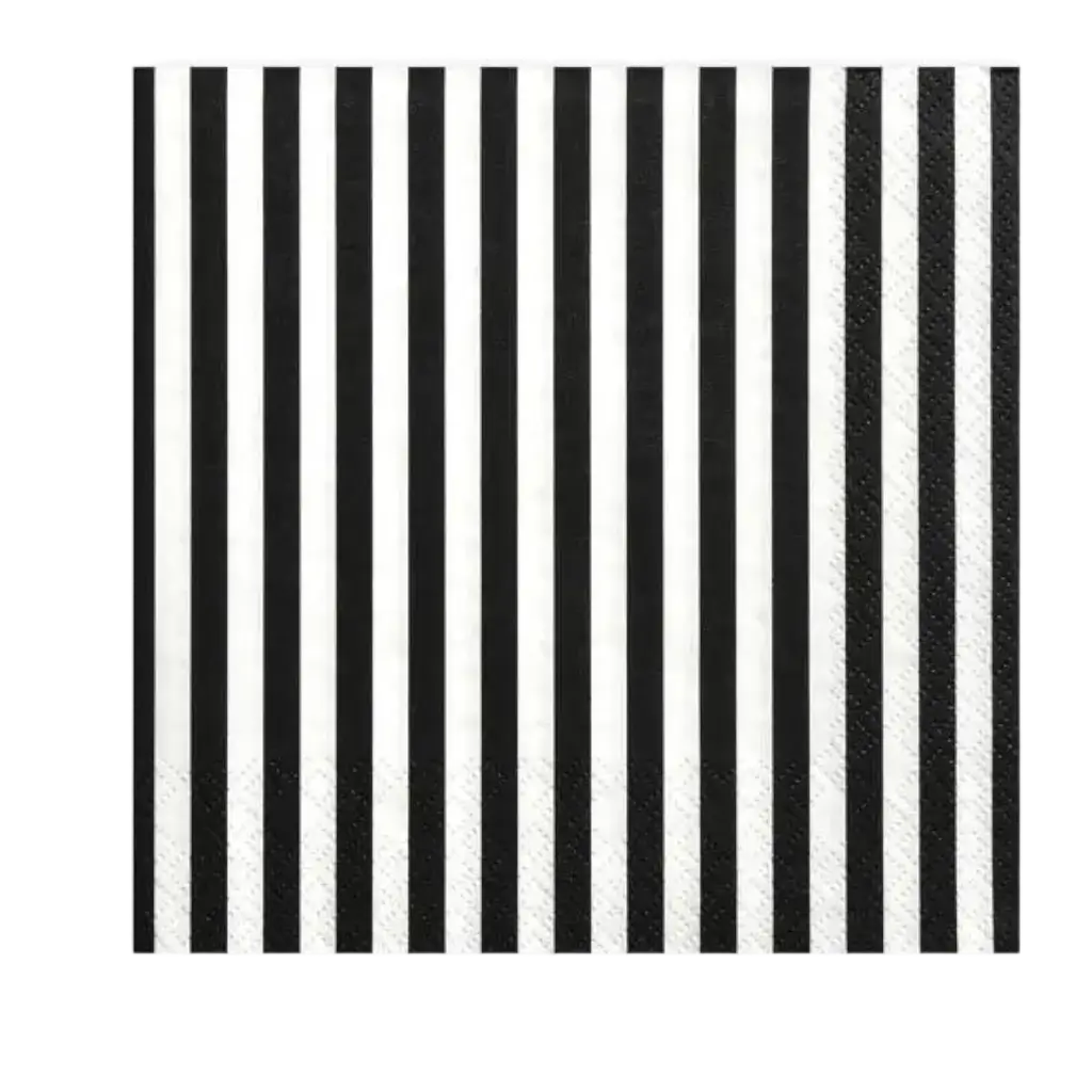 Schwarz-weiß gestreiftes Papierhandtuch (20 Stück)